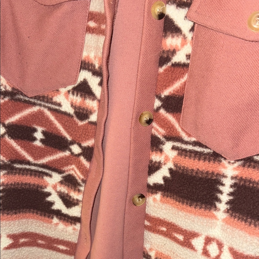 Stylish Pink Patterned Utility Jacket - Picture 6 of 6